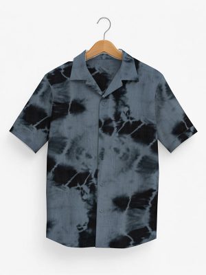Blue black tie dye