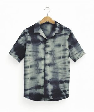 Green black tie dye